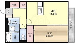 シャロームB 1LDKの間取図画像