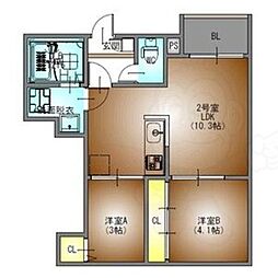 REGALEST本笠寺 2LDKの間取図画像