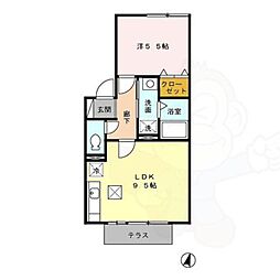ウィルモア神の倉 1LDKの間取図画像