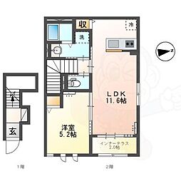プランドール 1LDKの間取図画像