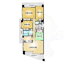 ザ・マスターズフォート 2LDKの間取図画像