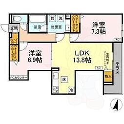 luvita上社 2LDKの間取図画像