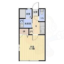 グレイスタウン 1Kの間取図画像