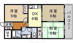 第3猪飼ビル 3DKの間取図画像