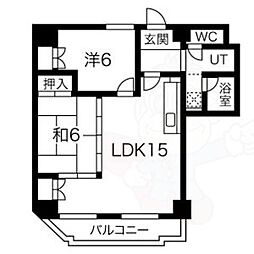 アーバンドエル御器所通 2LDKの間取図画像