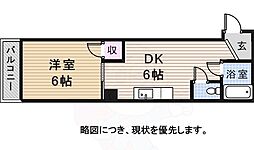 ローヤル三陽 1DKの間取図画像