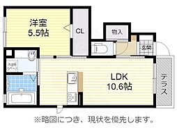 D-room京和風穂波1棟 1LDKの間取図画像