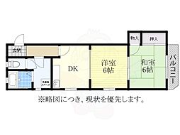 メゾンラメール 2DKの間取図画像