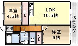 名栄ビル 2LDKの間取図画像