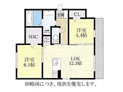 フレアブラーブ 2LDKの間取図画像