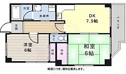 ハートイン若葉台S棟 2DKの間取図画像