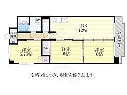 ベルマイン 3LDKの間取図画像