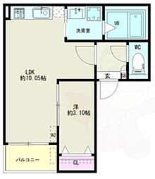 Jack uchidabashiII 1LDKの間取図画像