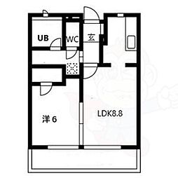 キャストビル豊田 1LDKの間取図画像