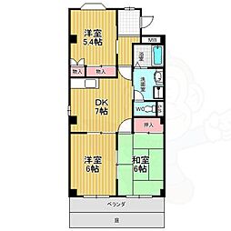 エスポワールOh72 3DKの間取図画像