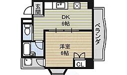 カーサOSU 1DKの間取図画像