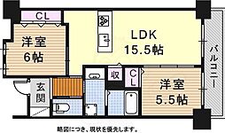 リエンピーレ一色 2LDKの間取図画像