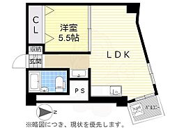 シャトレ北山 1LDKの間取図画像