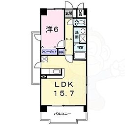 サングリアル 1LDKの間取図画像