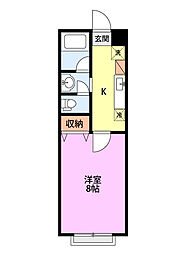 Lily-beエスポワール 1Kの間取図画像