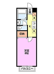 Lily-beエスポワール 1Kの間取図画像