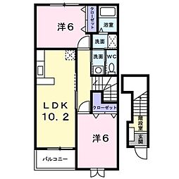グランツグリューン 2LDKの間取図画像