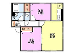 エターナル・ウルス 2LDKの間取図画像