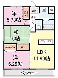 フォルスト向陽 3LDKの間取図画像