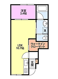 AZURE 1LDKの間取図画像