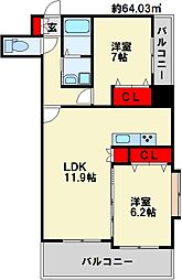 間取図画像 2LDK