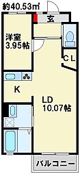 RIOCEREZO 1LDKの間取図画像