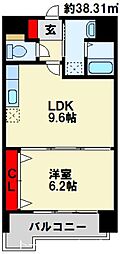 竪町センタービル 1LDKの間取図画像