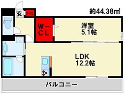 HABITAT YOSHINO 1LDKの間取図画像