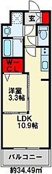 コンダクトレジデンスKONYA 1LDKの間取図画像