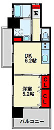 ミーナ原町 1DKの間取図画像