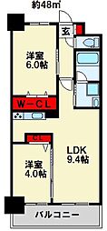 コンダクトレジデンスTOKURIKI322 2LDKの間取図画像