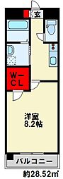 GALAXIEヴィーラブライト 1Kの間取図画像