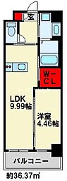 ウイングス三郎丸 1LDKの間取図画像