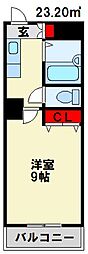 ウィンズ浅香 1Kの間取図画像