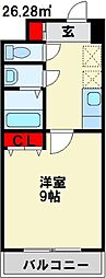 プリンセス香春口 1Kの間取図画像