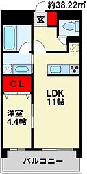 Zen's清水 1LDKの間取図画像