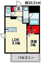 グランフォーレ小倉シティタワー 1LDKの間取図画像