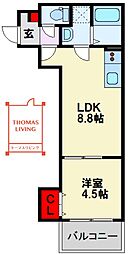 (仮)門司区中二十町 新築物件 1LDKの間取図画像