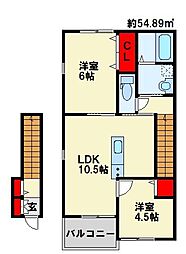 エルメゾン片野 2LDKの間取図画像