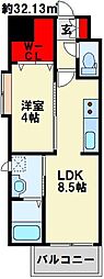 プルーム木町 1LDKの間取図画像