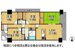 ライオンズマンション富雄D棟 4LDKの間取図画像