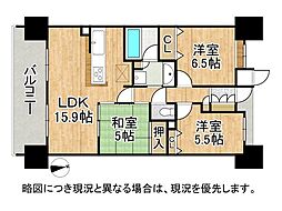 ローレルコート天理二階堂ラフィーナ 3LDKの間取図画像
