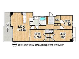 ナチュラガーデン高の原1番館シエロ 3LDKの間取図画像