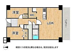 パラツィーナセシリア王寺 2LDKの間取図画像