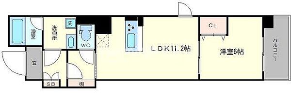 ＧＬＡＮＺ ｜大阪府大阪市浪速区大国3丁目(賃貸マンション1LDK・8階・41.00㎡)の写真 その2